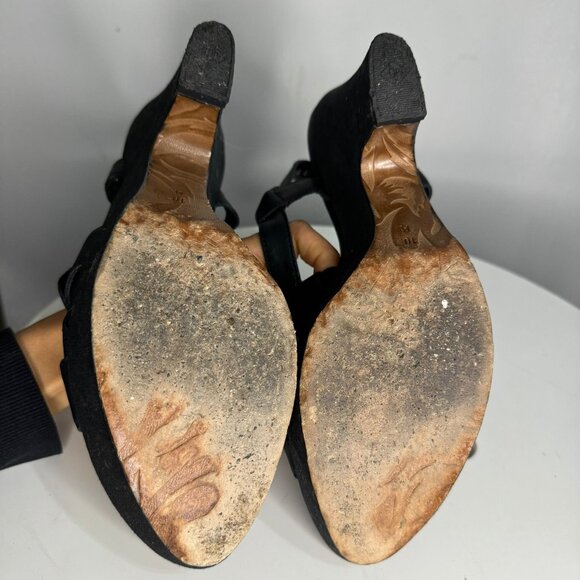 Couture Donald J. Pliner Black Strappy Platform Heels -10M - Made in Italy - Picture 7 of 7